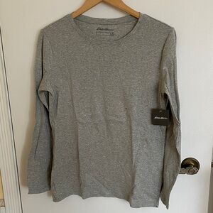 NWT Eddie Bauer size XL Gray Long Sleeve Shirt